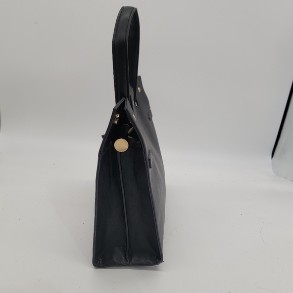 Savanna BLack Genuine Leather Tote Bag Shoulder 13" x 11" - Picture 7 of 11